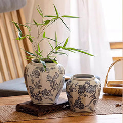 Blue and White Porcelain Floral Vase