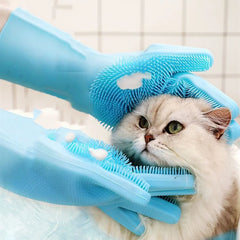 Pet cat bath accessories Scrub brush Teddy silicone bath gloves