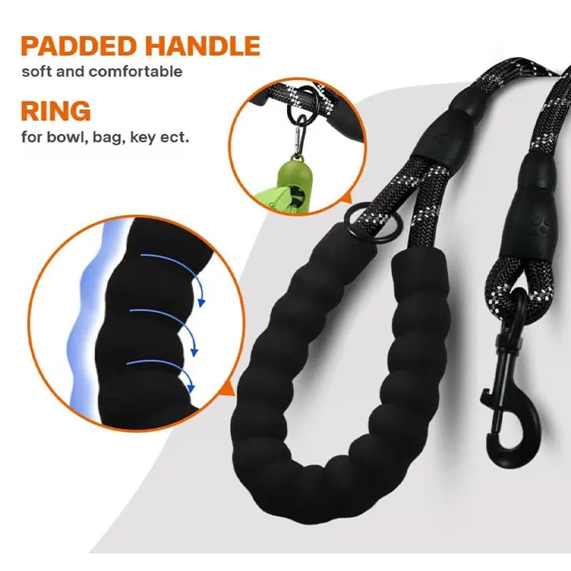 Reflective Dog Leash Traction Rope for Strong Big Small Medium Dog