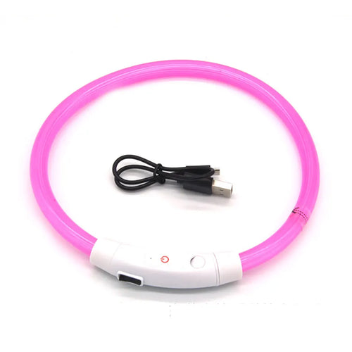 1pc Led Dog Collar Luminous USB Cat Dog Collar 3 Modes LED Light