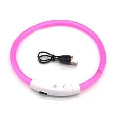 1pc Led Dog Collar Luminous USB Cat Dog Collar 3 Modes LED Light