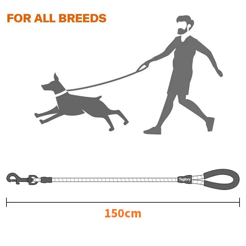 Reflective Dog Leash Traction Rope for Strong Big Small Medium Dog