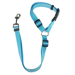 Solid Color Two-in-one Pet Car Seat Belt Nylon Lead Leash Backseat